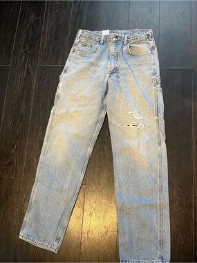 Carhartt Light Blue Relaxed Fit Distressed Jeans